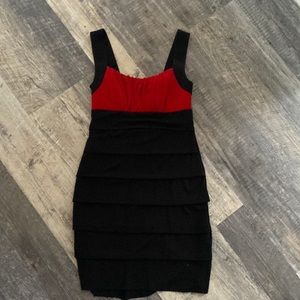 Sweet storm red and black fitted dress